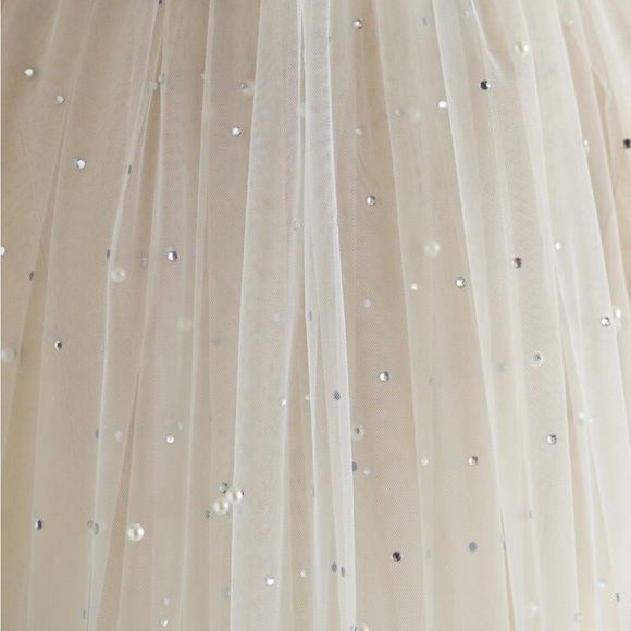 All over pearl/ rhinestone wedding bridal veil New - Picture 5 of 5